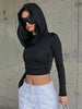 "2 in Luv" Hooded Crop Top