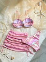 Princess Cut Reflective Bikini 3-Piece Set