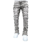 'No Passes' Stacked Distressed Jeans