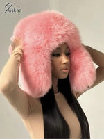Plush Faux Fur Bomber Hat