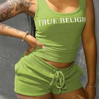 True Religion Two-Piece Shorts Set