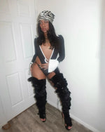 Sexy Brown Fur 'Know About Me' Strappy Lace up Romen Heels