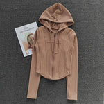 'Gone Girl' Hooded Ribbed Jacket