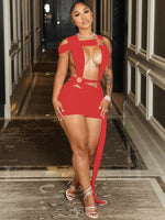 Cross Bandage Mini Dress