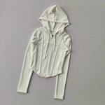 'Gone Girl' Hooded Ribbed Jacket