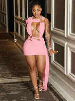 Cross Bandage Mini Dress