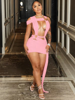 Cross Bandage Mini Dress