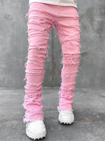 'No Passes' Stacked Distressed Jeans