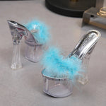 "Ova Bad" Feather Platform Slippers - Lavish Extensions