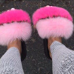 Faux Fur “Indifferent” Slides